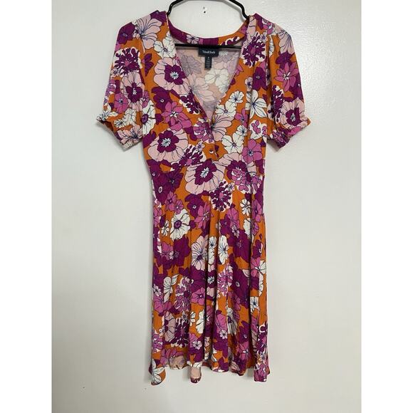 ModCloth Women's Coasting Along Floral Jersey V Neck Stretchy Dress Size S - Picture 1 of 5